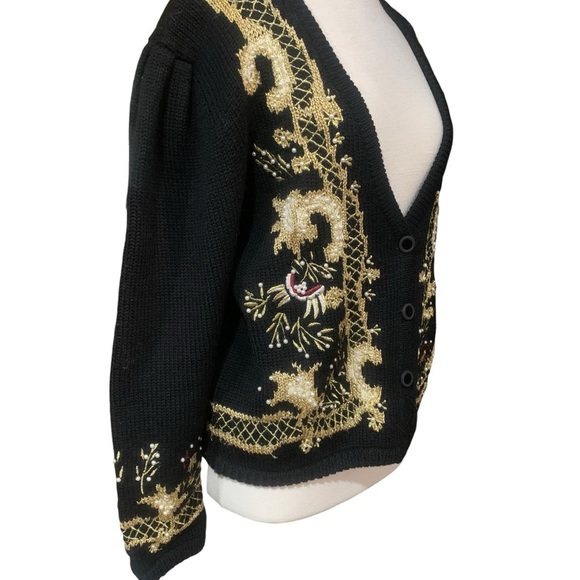 Gold embroidered vintage Westbound cardigan - Picture 2 of 9